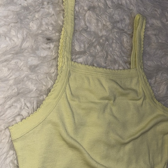 BP Square Neck Bodysuit Ribbed Yellow, Size Small - Picture 2 of 11